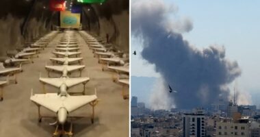 Iran unveils enormous supply of naval suicide drones in underground 'missile city'