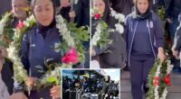 Iranian women's soccer players look terrified as they are greeted back home by officials after being branded 'traitors'