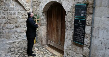 Israeli forces block head of the Catholic church in Jerusalem from the site of Jesus's crucifixion 