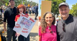 Kamala husband Doug Emhoff with celebrities at 'No Kings' Malibu