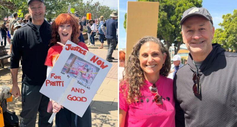 Kamala husband Doug Emhoff with celebrities at 'No Kings' Malibu