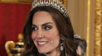 Kate dons favourite tiara and late Queen's earrings for state banquet
