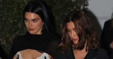 Kendall Jenner and Hailey Bieber enjoy girls night at pre-Oscars bash