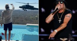 Kid Rock Salutes Military Helicopters at Nashville Estate, Blasts Gavin Newsom