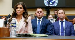 Kristi Noem is grilled about rumored lover as husband sits behind her
