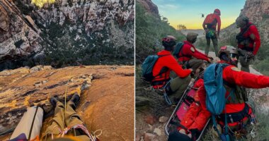 Las Vegas first responders conduct seven-hour rescue of injured climber stranded 600 feet up rock face