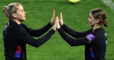 Lionesses hit six in surreal clash in Turkey - as football offers much-needed unity in the face of global conflict, writes TARA ANSON-WALSH