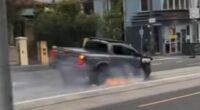 Man arrested after ute filmed screaming down Melbourne street on rims