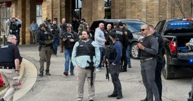 Man sat in vehicle in Michigan synagogue parking lot for two hours before attack, officials say