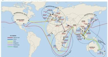 Map reveals the exact date Australia could be cut off from Gulf oil