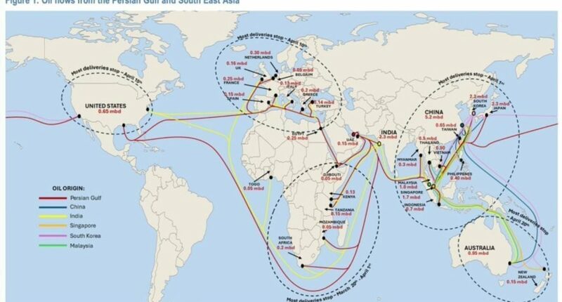 Map reveals the exact date Australia could be cut off from Gulf oil