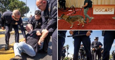Massive Police presence protect Oscar at the 98th Annual Academy Awards