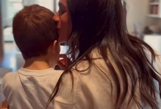 Meghan Markle has revealed she's reading a poetry book about motherhood after receiving it as a gift from her 'mom friend'. She is seen here with her son Prince Archie