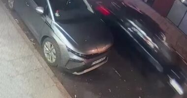 Moment Derby car-ramming suspect 'races away from the scene'