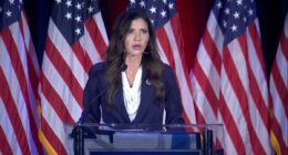 Moment Kristi Noem touts Trump's agenda minutes after he FIRED HER