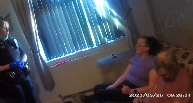 Moment mother who allowed daughter to starve to death lies to police