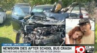 'My belly was on fire': Pregnant woman cries out in agony after bus driver 'ran' stop sign and obliterated car she was in, killing her unborn child, mom says