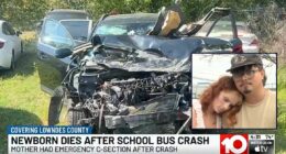 'My belly was on fire': Pregnant woman cries out in agony after bus driver 'ran' stop sign and obliterated car she was in, killing her unborn child, mom says