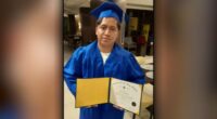 Nassau County, NY Supt. Dr. Shawn Wightman delivers high school diploma to Alvaro Velasquez, self deported after ICE detention