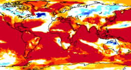 The European Centre for Medium-Range Weather Forecasts' seasonal forecast map for El NiÃ±o.