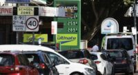 Petrol & diesel prices continue to increase as the war in Iran persists. Pic shows drivers queued for petrol at BP Mascot where lowest prices in the area saw lines stretched down Botany Rd.
