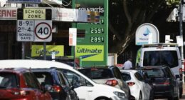 Petrol & diesel prices continue to increase as the war in Iran persists. Pic shows drivers queued for petrol at BP Mascot where lowest prices in the area saw lines stretched down Botany Rd.