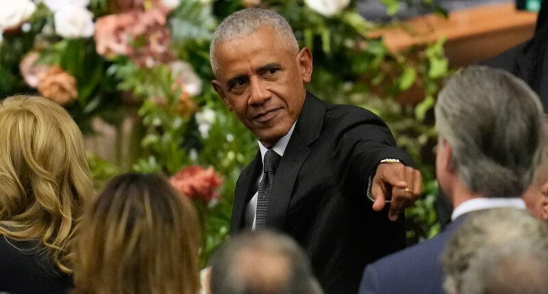 Obama's not-so-subtle gesture to 2028 hopeful sparks buzz at funeral