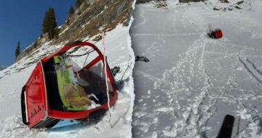 One dead after cable car detaches, plummets at Swiss ski resort