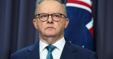 Prime Minister Anthony Albanese during a press conference at Parliament House in Canberra on Friday 27 March 2026. fedpol Photo: Alex Ellinghausen

