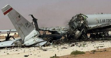 Photos 'show destroyed US Air Force planes' after Iranian attack