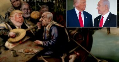 Politico yanks antisemitic cartoon of blood-covered Trump and Netanyahu