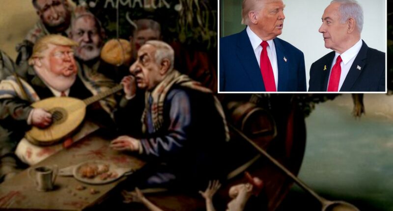 Politico yanks antisemitic cartoon of blood-covered Trump and Netanyahu