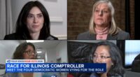 Primary election 2026: Illinois comptroller candidates Margaret Croke, Karina Villa, Holly Kim, Stephanie Kifowit appeal to voters