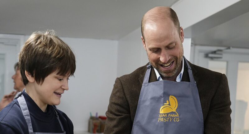 Prince William misses Kate during Cornwall visit as he tries his hand at pasty making - only to discover 'this is where I need my wife'