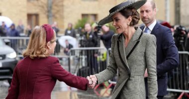 Princess of Wales debuts £2,850 cashmere coat from Suzannah London and £690 straw boater as she attends historic ceremony to enthrone the first female Archbishop of Canterbury