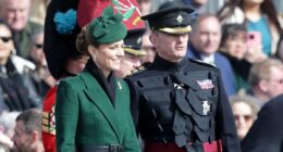 Princess of Wales looks radiant in green as she visits Irish Guards