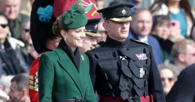 Princess of Wales looks radiant in green as she visits Irish Guards