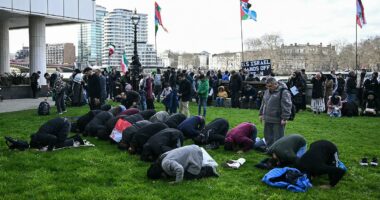 Pro-Iran demonstrators gather for London Al-Quds 'hate rally'