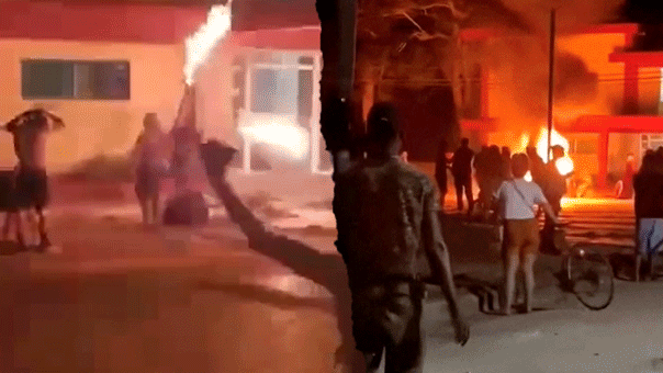 Protesters torch Communist Party HQ in Cuba as video appears to capture gunfire
