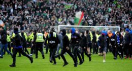 Rangers FINALLY break silence over 'shameful' Old Firm violence: Club condemns 'unacceptable' scenes after fans confronted Celtic supporters who had invaded the pitch