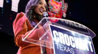 Rep. Jasmine Crockett leaves Texas Senate primary party, accuses GOP of election meddling