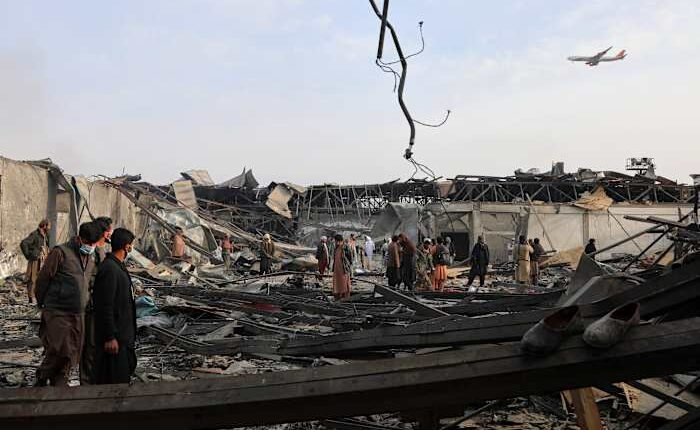 Rescue crews dig bodies out of the ruins of a Kabul hospital hit in an airstrike blamed on Pakistan