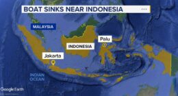 Rescue teams search for 27 missing people after the Nazila 05, passenger boat, sinks in Indonesia after departing Taliabu Island
