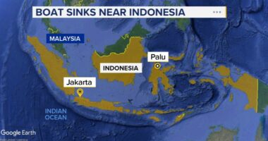 Rescue teams search for 27 missing people after the Nazila 05, passenger boat, sinks in Indonesia after departing Taliabu Island