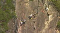 O﻿ne teenager is dead and another is fighting for life after the pair fell while hiking in the Glasshouse Mountains on Queensland's Sunshine Coast.