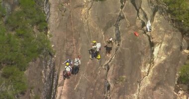 O﻿ne teenager is dead and another is fighting for life after the pair fell while hiking in the Glasshouse Mountains on Queensland's Sunshine Coast.