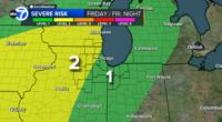 Severe weather possible tomorrow in Chicago area, with more storms expected early Saturday, including hail, gusty winds