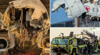 Shocking close-up images show devastating destruction to Air Canada plane after deadly LaGuardia crash