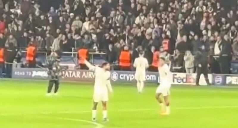 Shocking moment Filip Jorgensen ignores Chelsea captain Reece James and REFUSES to clap travelling fans after 5-2 defeat vs PSG - as Jamie Carragher explains the major problem Liam Rosenior must fix if Blues want to win trophies