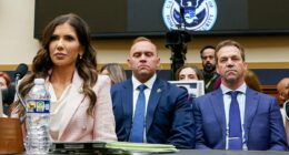 Shocking moment Kristi Noem is asked about SEX with married staffer